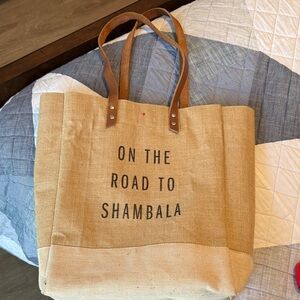 On The Road To Shambala Apolis Wine Canvas Tote Bag